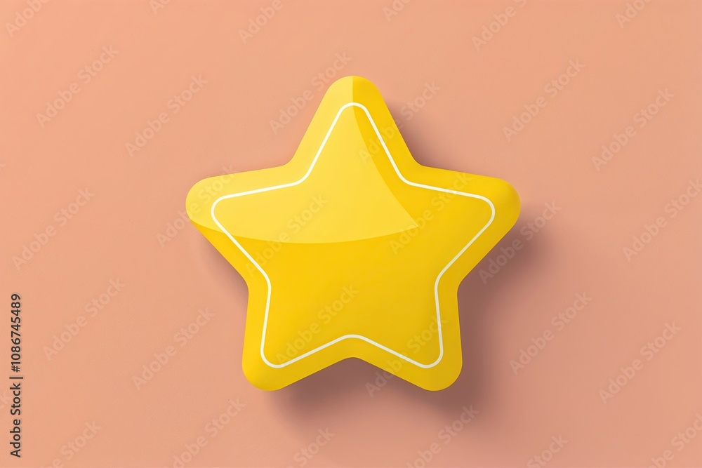 Vibrant Yellow Star Badge Design with Clipping Path for Graphic Projects Vibrant Yellow Star Badge Design with Clipping Path for Graphic Projects