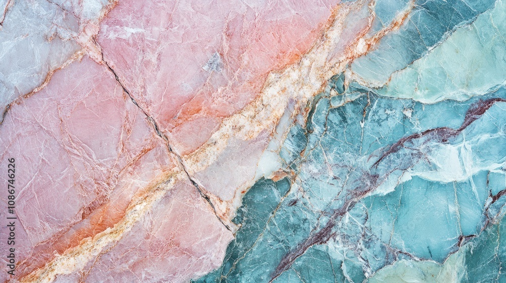 Fototapeta premium Elegant and Colorful Marble Texture with Soft Pastel Hues and Unique Veining Patterns Ideal for Backgrounds, Textures, and Design Projects