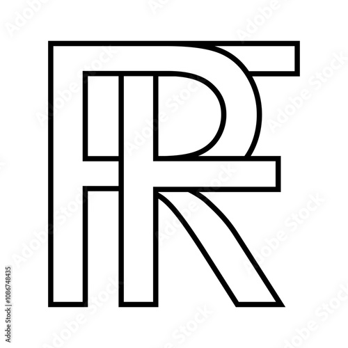 Logo sign rf fr icon, doubl...