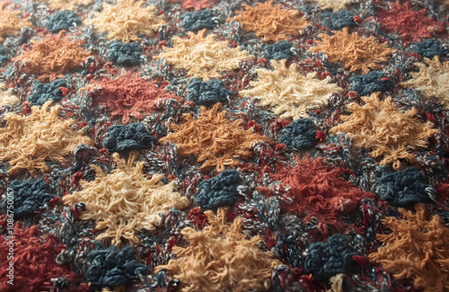 anal Woven Textile in Earth Tones and Teal with