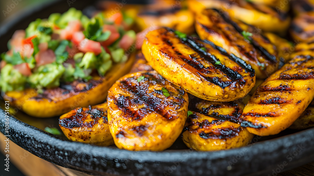 Delicious Grilled Plantains with a Unique Honey-Lime Glaze and Fresh Accompaniments for a Perfect Meal Delicious Grilled Plantains with a Unique Honey-Lime Glaze and Fresh Accompaniments for a Perfect Meal