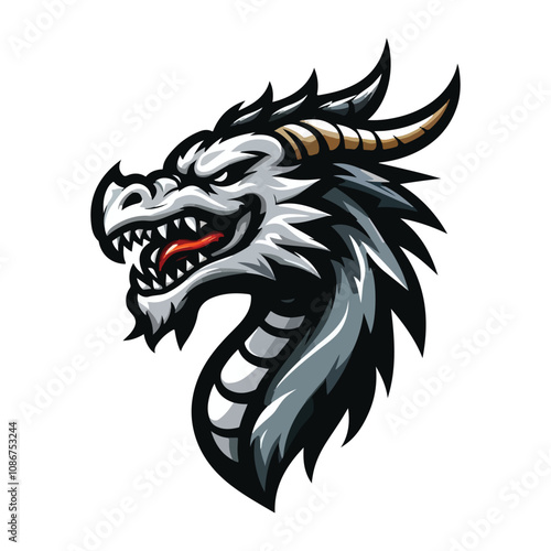 Wallpaper Mural dragon head mascot logo vector illustration Torontodigital.ca