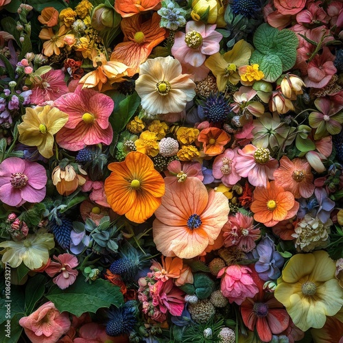 Wallpaper Mural A vibrant assortment of colorful flowers, showcasing the beauty of nature's blooms in a stunning arrangement. Torontodigital.ca