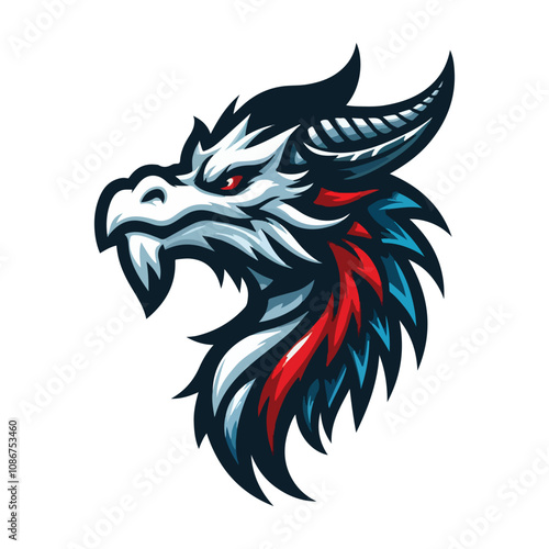 Wallpaper Mural dragon head mascot logo vector illustration Torontodigital.ca