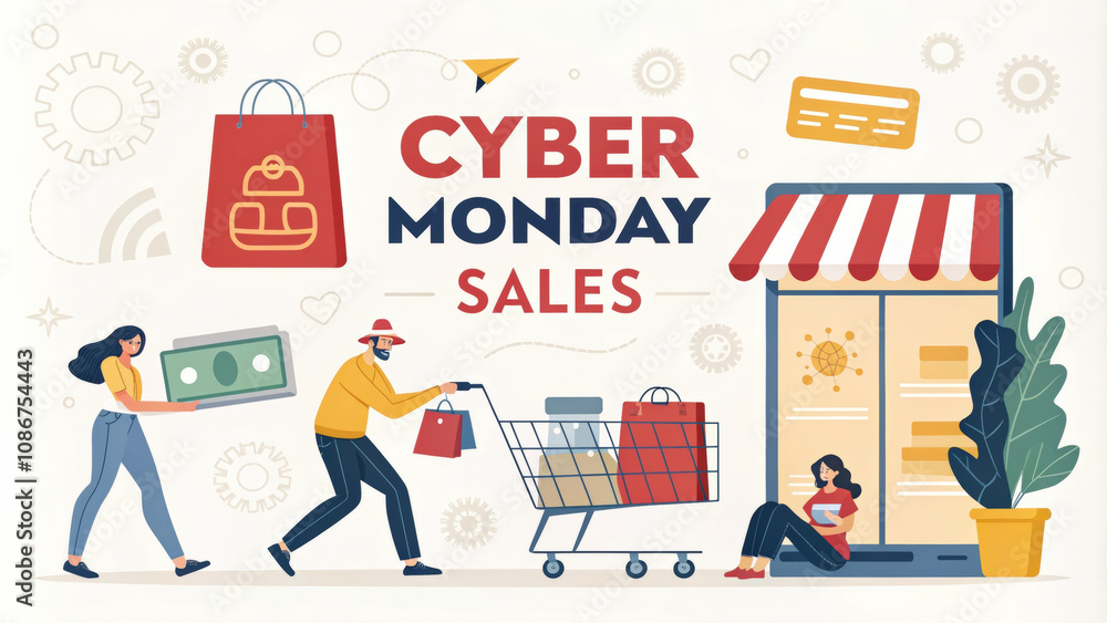 Cyber Monday sales bring excitement with online shopping scenes and deals Cyber Monday sales bring excitement with online shopping scenes and deals