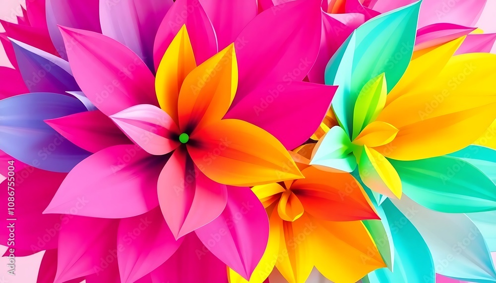 Fototapeta premium Vibrant Colorful Flower Petals,