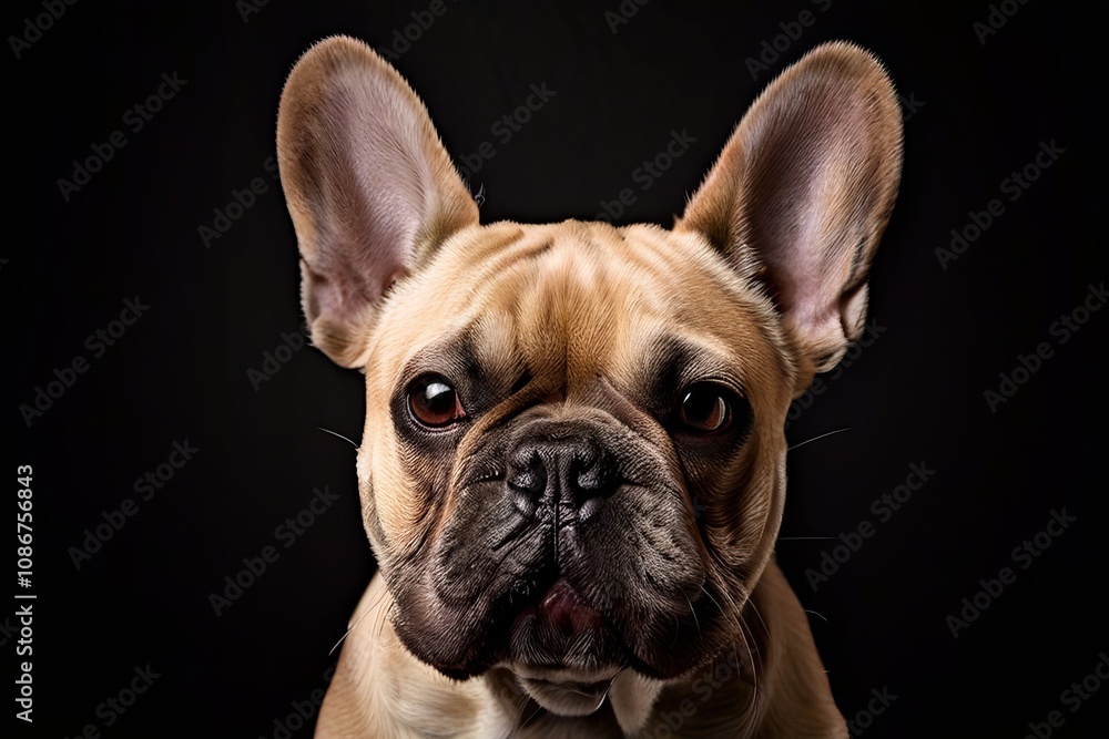 french bulldogs face with its signature bat ears wrinkled forehe french bulldogs face with its signature bat ears wrinkled forehe