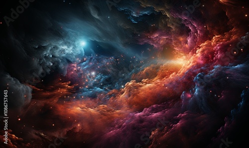 Colorful Space Filled With Stars and Clouds