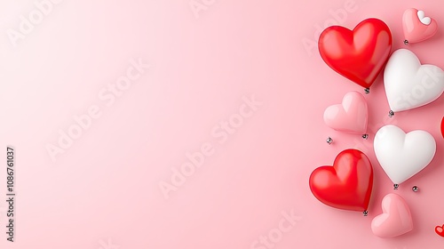 Cute hearts on a pink background create a perfect Valentines Day backdrop for heartfelt messages and product mockups