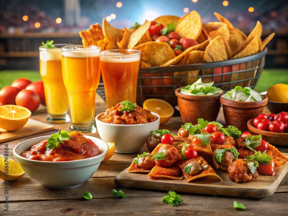 Captivating Food Photography for Sports News Page Layout Featuring Snacks, Healthy Options, and Beverages Perfect for Game Day Celebrations and Sports Enthusiasts Captivating Food Photography for Sports News Page Layout Featuring Snacks, Healthy Options, and Beverages Perfect for Game Day Celebrations and Sports Enthusiasts