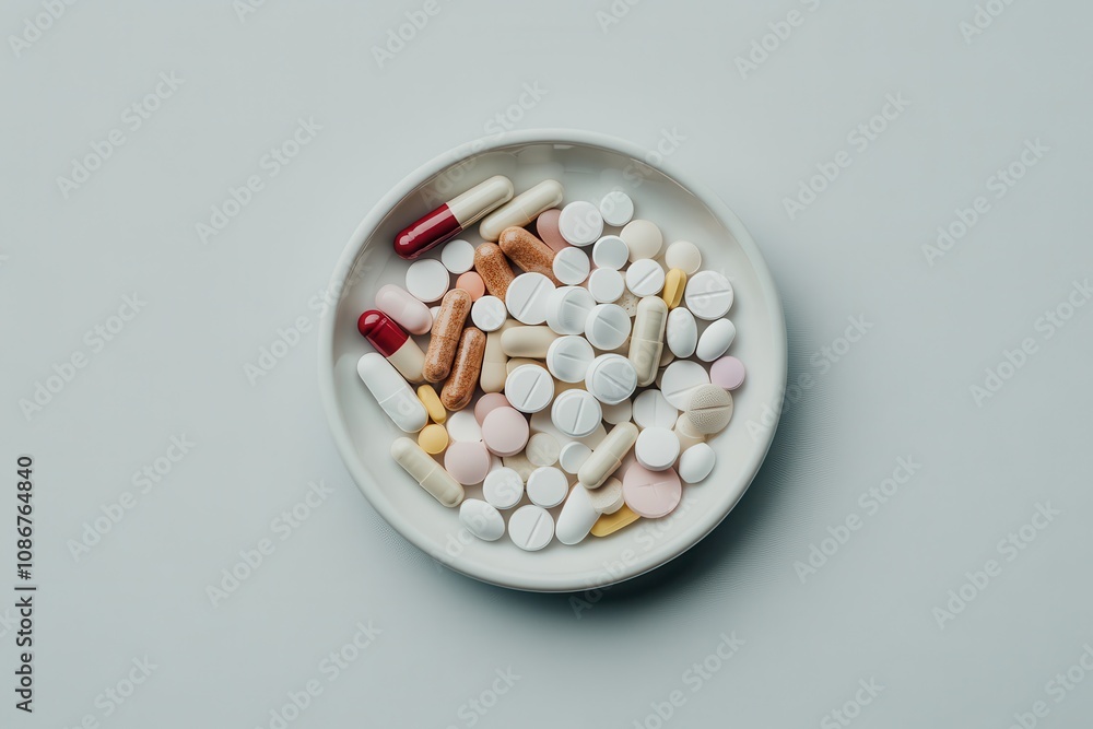 Assortment of Pills in a Small Dish Assortment of Pills in a Small Dish