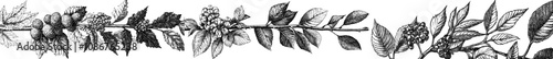 An autumn leaf set with leaves, branches, rowan berries, foliage. Forest decorations. Natural design elements bundle. Botanical floral collection on white background. Modern flat illustration with a