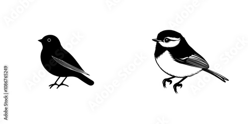 American Robin Silhouette Vectors- Perfect for Designs & Prints