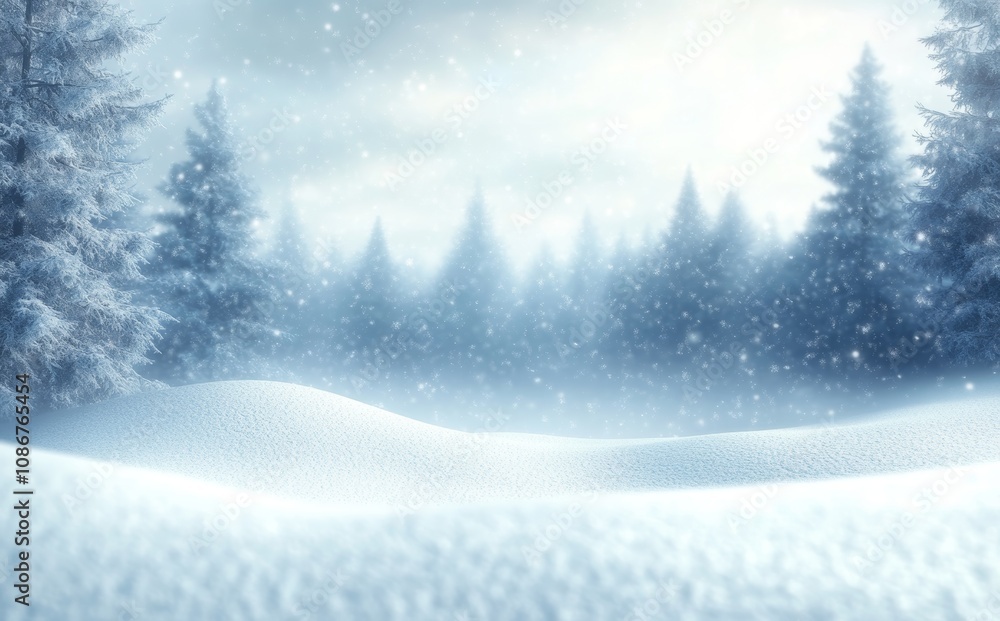 Winter Landscape Snowy Forest Background Calm Cold Nature Celebration Christmas New Year Airy Winter Landscape Snowy Forest Background Calm Cold Nature Celebration Christmas New Year Airy
