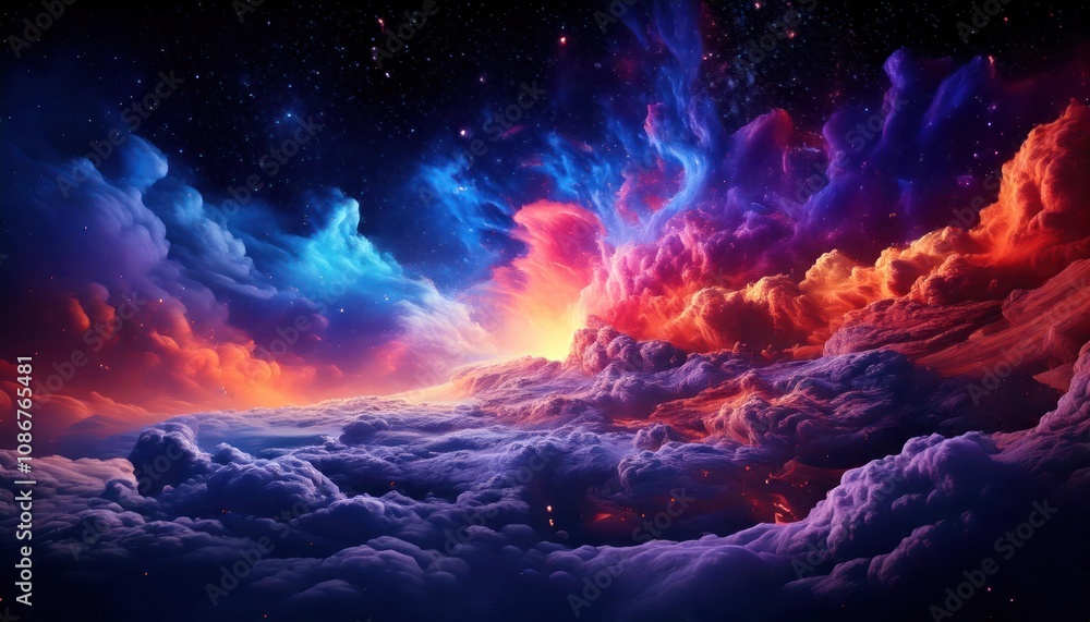 Fototapeta premium Majestic Cosmic Clouds- A Celestial Odyssey