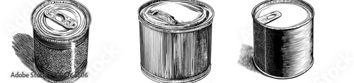 Simple flat illustration of a short tin can with a plastic cap.