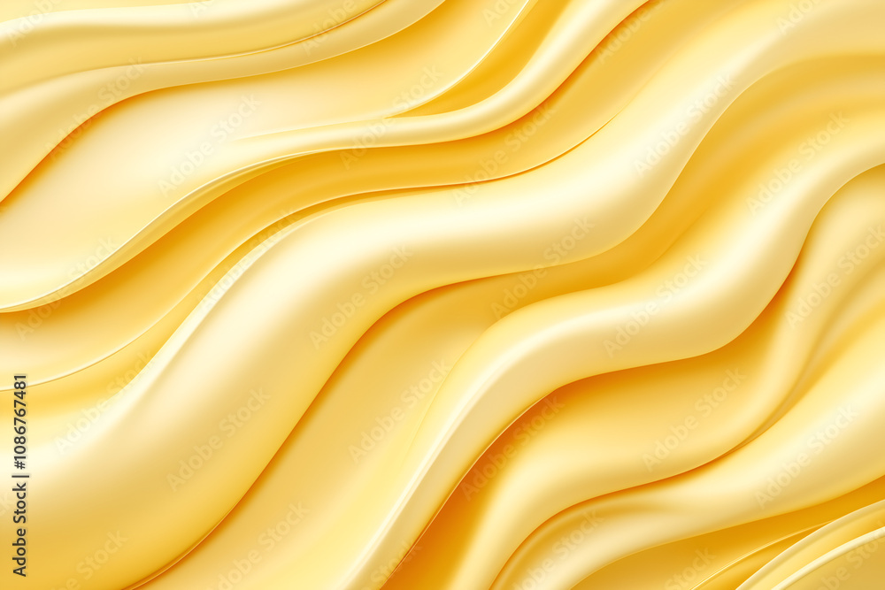 Obraz premium Golden silk satin fabric wave or silk wavy folds