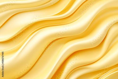 Golden silk satin fabric wave or silk wavy folds