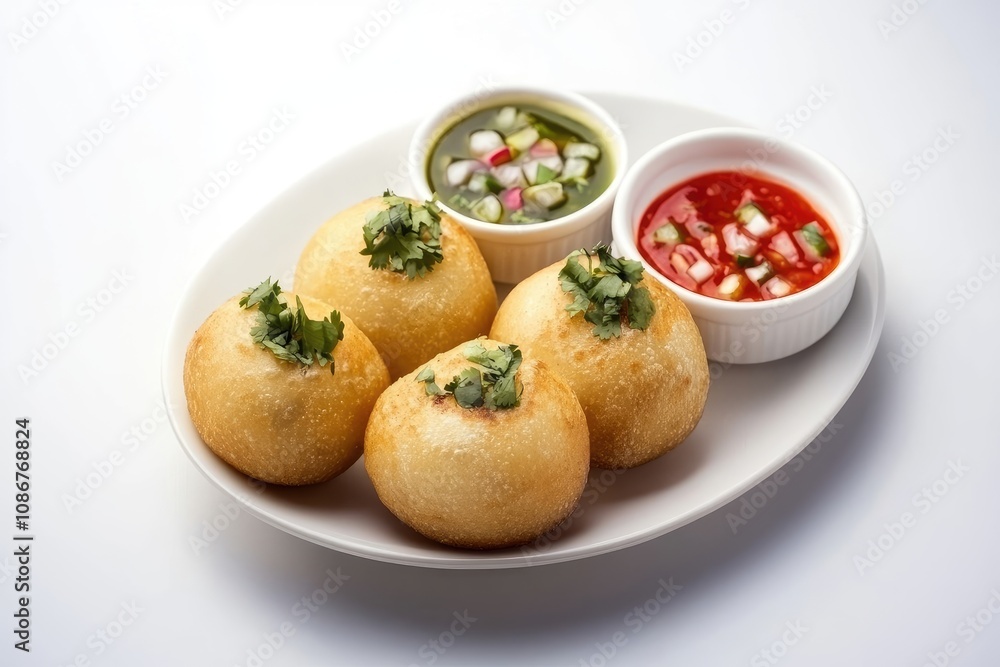 Four Golden Fried Balls Served with Two Sauces Four Golden Fried Balls Served with Two Sauces