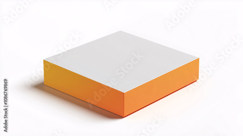 A modern orange and white rectangular box showcasing minimalist design aesthetic and clean lines perfect for gift giving or storage