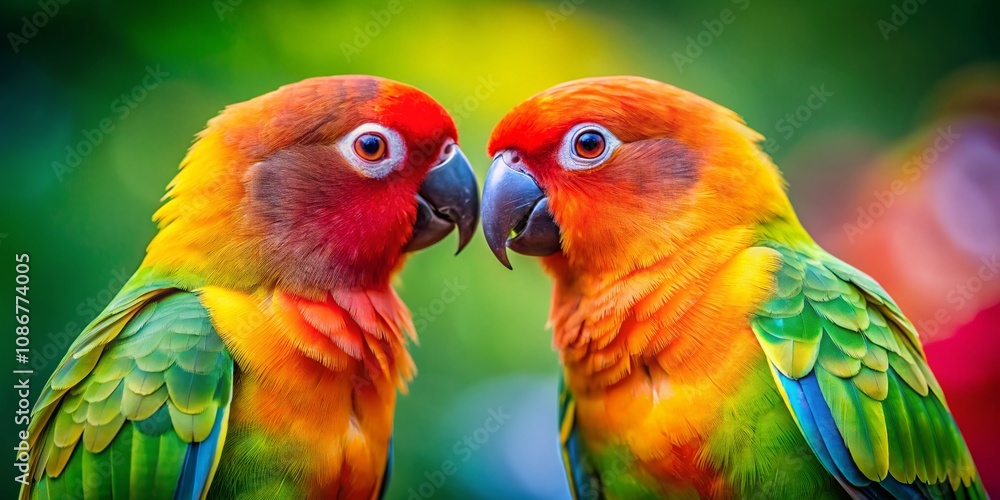 Captivating Macro Photography of Love Birds: A Close-Up Exploration of Male and Female Distinctions in Color, Feather Patterns, and Behavior in Their Natural Habitat Captivating Macro Photography of Love Birds: A Close-Up Exploration of Male and Female Distinctions in Color, Feather Patterns, and Behavior in Their Natural Habitat