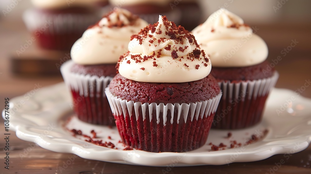 The red velvet cupcakes bounced gently when touched was light and airy The red velvet cupcakes bounced gently when touched was light and airy