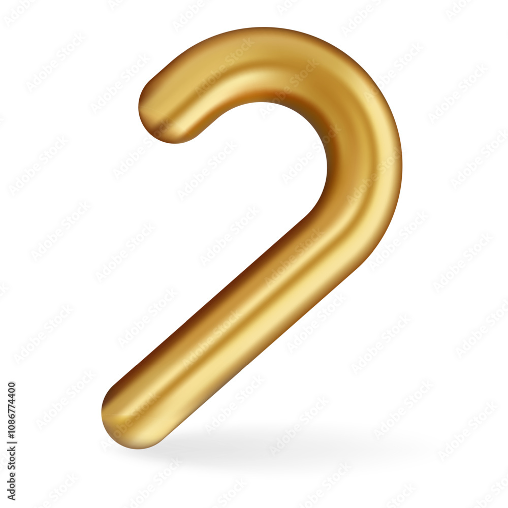 Golden candy cane illustration. A minimalist design with a smooth, metallic gold finish, perfect for Christmas and holiday decorations or festive-themed projects. Golden candy cane illustration. A minimalist design with a smooth, metallic gold finish, perfect for Christmas and holiday decorations or festive-themed projects.