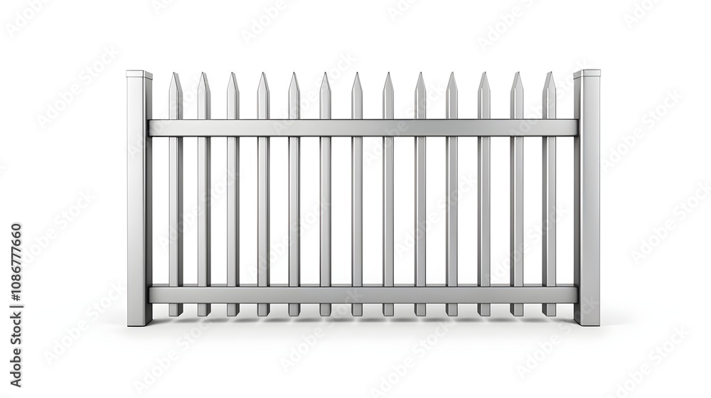 Isolated Metal Fence Against White Background Isolated Metal Fence Against White Background