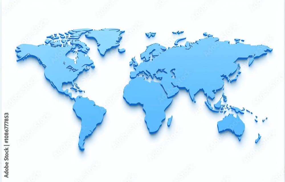 Detailed and Artistic World Map in Soft Blue Color Showing Continents and Oceans in Clean Design Perfect for Educational and Travel Themes Detailed and Artistic World Map in Soft Blue Color Showing Continents and Oceans in Clean Design Perfect for Educational and Travel Themes
