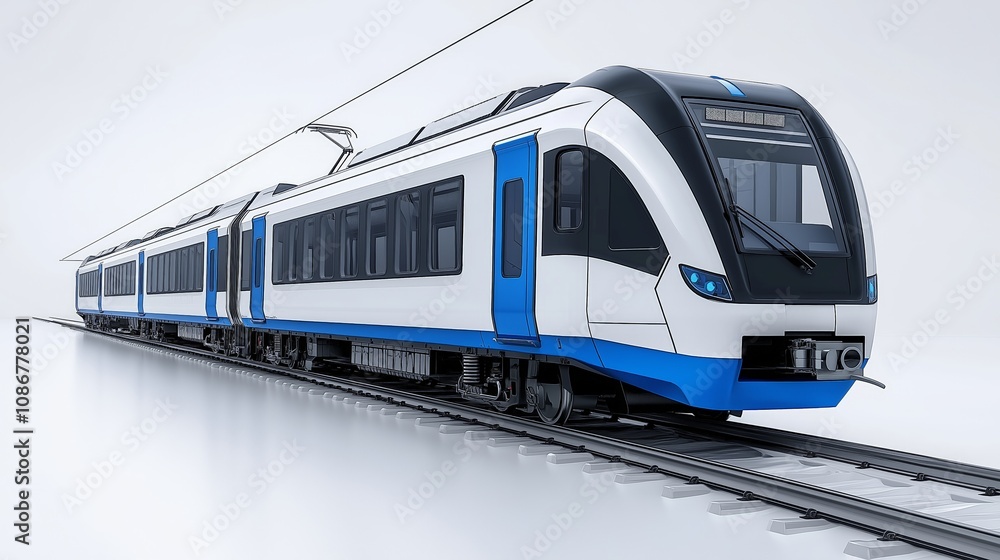 Naklejka premium Diesel electric locomotive isolated on white background