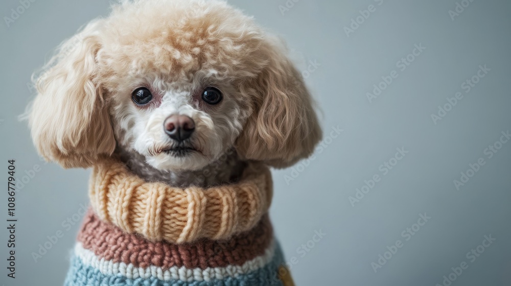 Cute Dog in Cozy Sweater Portrait Cute Dog in Cozy Sweater Portrait