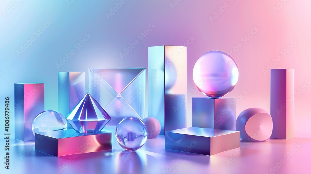 Holographic Geometric Forms and Spheres in Neon Light Holographic Geometric Forms and Spheres in Neon Light
