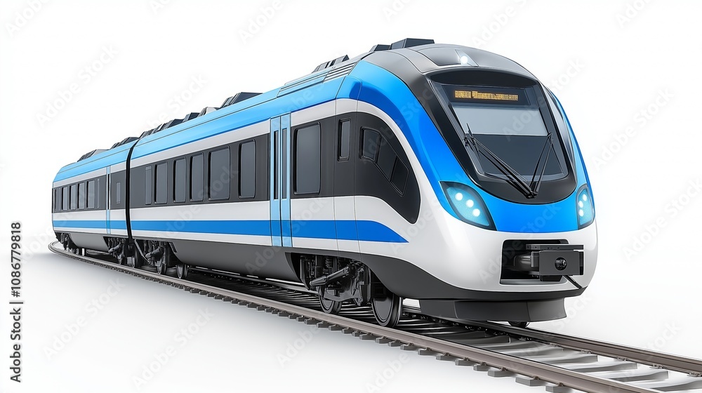 Fototapeta premium Diesel electric locomotive isolated on white background