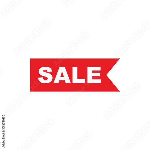 Red Sale Label Icon for Discount and Promotions