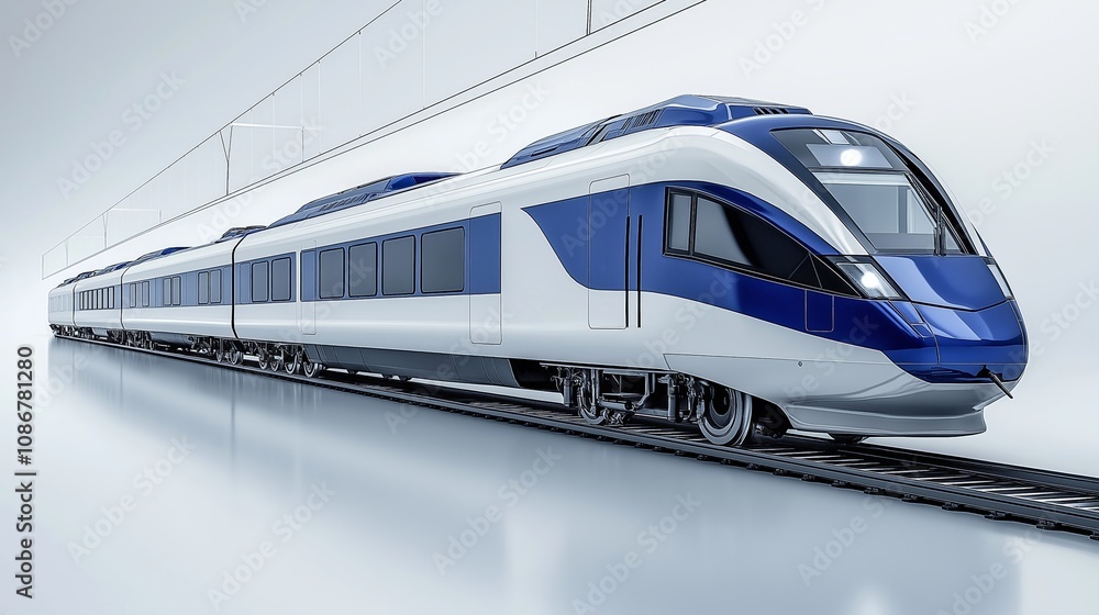 Fototapeta premium Diesel electric locomotive isolated on white background