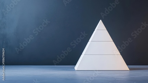 cost of capital concept. 3D pyramid showing cost of capital at the base, rising interest rates in the middle, and valuation at the peak, Pyramid of capital, rate, and valuation levels