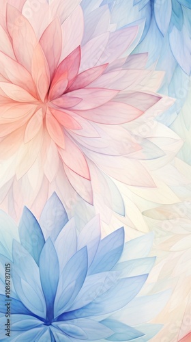 Snowflake pattern seamless abstract flower dahlia.