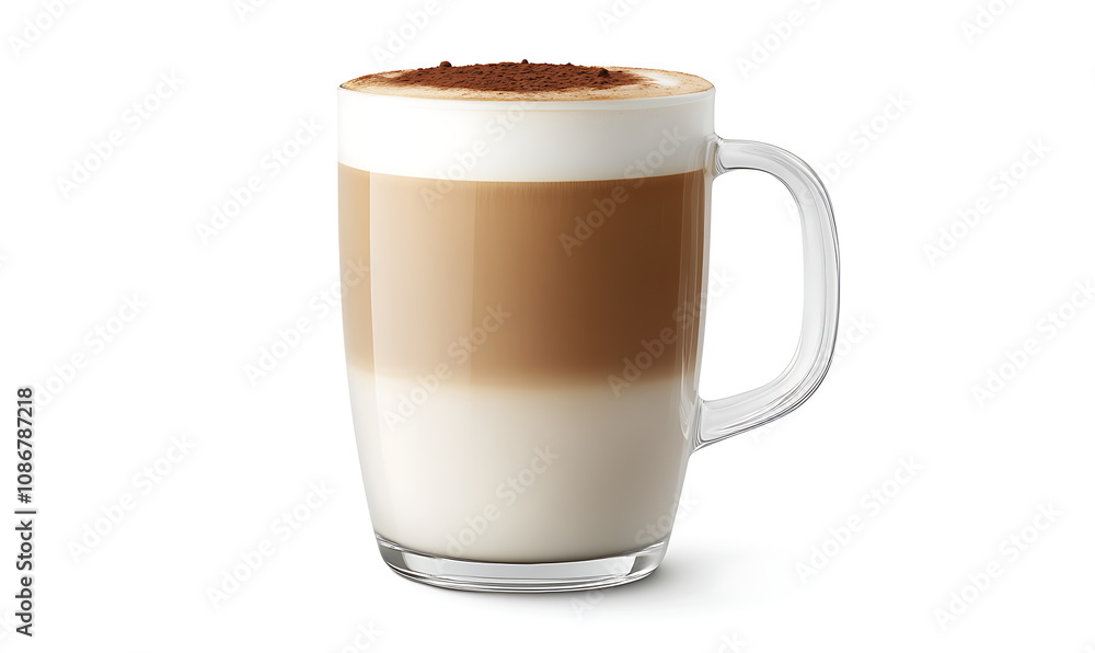 cup of coffee cappuccino with pictures top view isolated on white background, ai generated cup of coffee cappuccino with pictures top view isolated on white background, ai generated