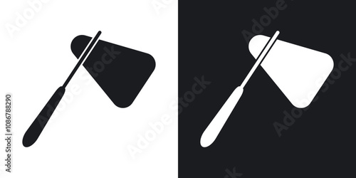 Reflex hammer icon set in black filled and solid filled style