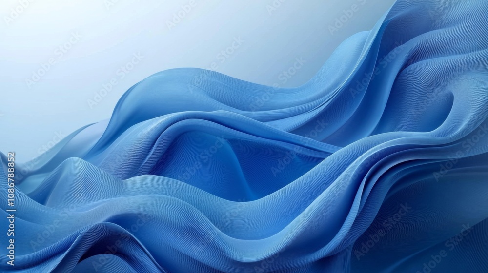Blue Abstract Wave Fabric Background Blue Abstract Wave Fabric Background