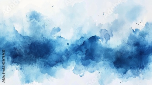 Abstract Blue Watercolor Art