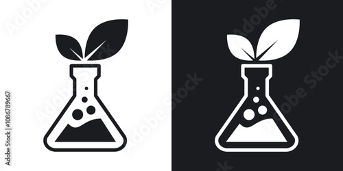 GMO icon set in black filled and solid filled style