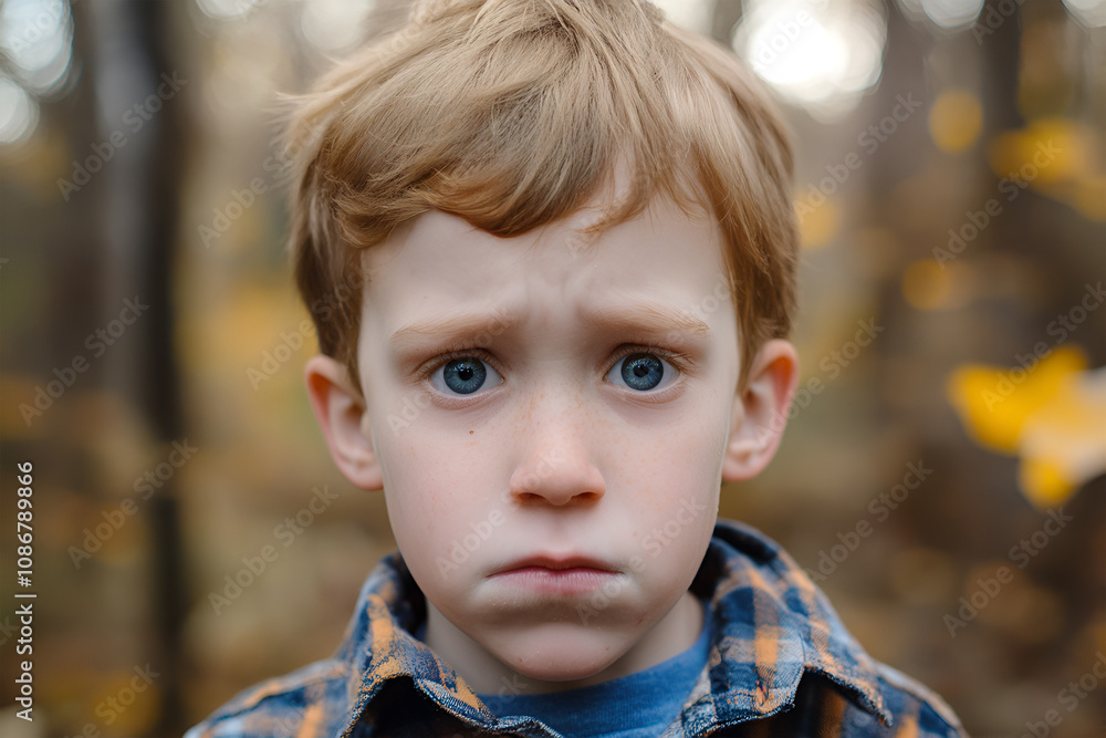 A touching portrait of a boy in the forest. A handsome but sad boy in the park, maybe he got lost. A touching portrait of a boy in the forest. A handsome but sad boy in the park, maybe he got lost.