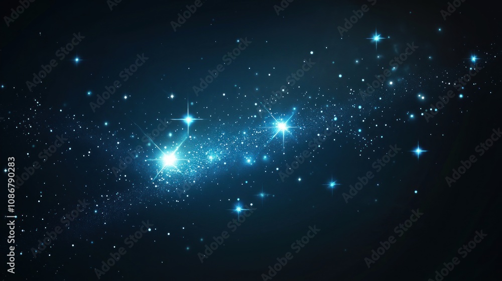 Fototapeta premium Tiny twinkling stars night background universe.