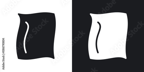 Rag icon set in black filled and solid filled style