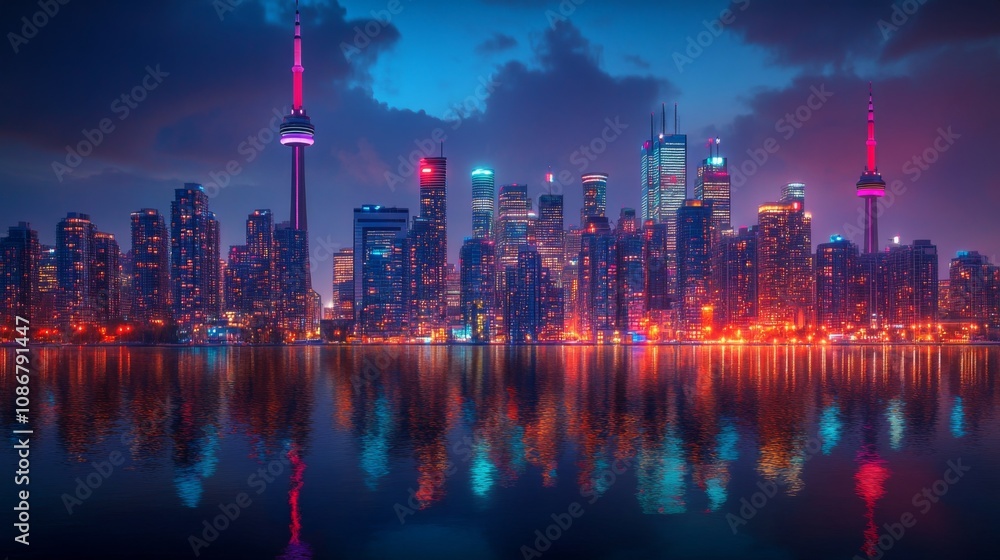 Fototapeta premium City Skyline at Night