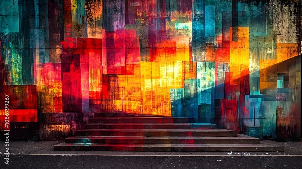 Obraz premium Vibrant Mural Showcasing Urban Culture and Creative Expression in the Cityscape