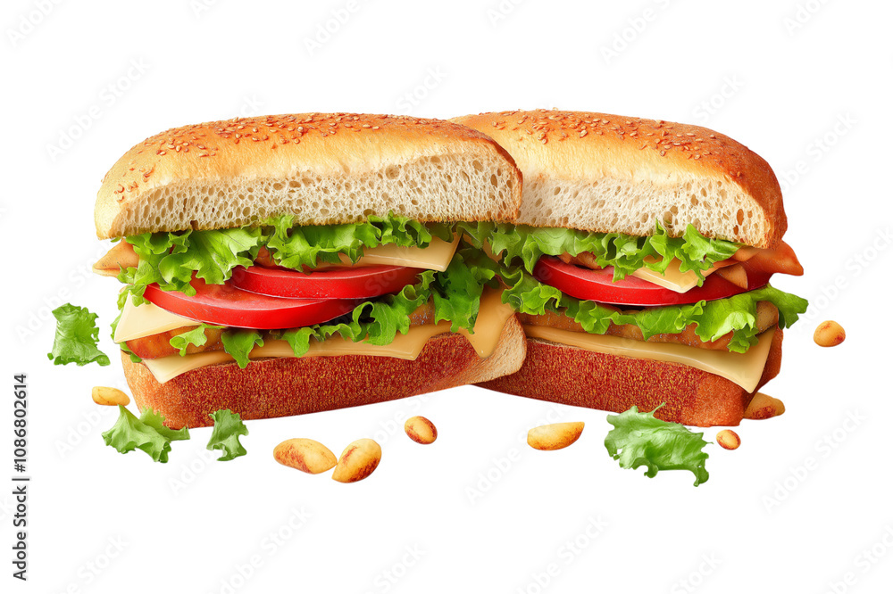 sandwich with ham and vegetables sandwich with ham and vegetables