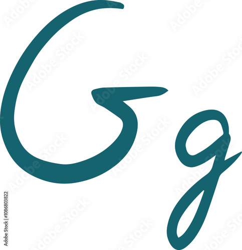 Vector letters G of English alphabet in blue color
