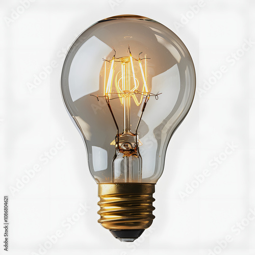 stupid caveman lightbulb highlighted by white, png photo